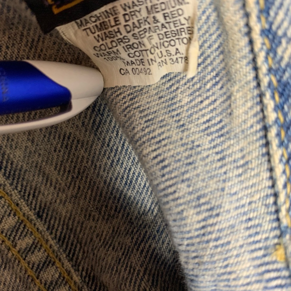 Vintage Lee Acid Wash Denim Jacket Size M USA - Picture 3 of 6